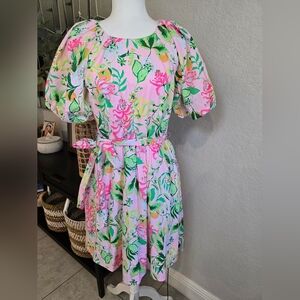 Lilly Pulitzer Knoxlie Elbow Puff Sleeves Dress Size 6